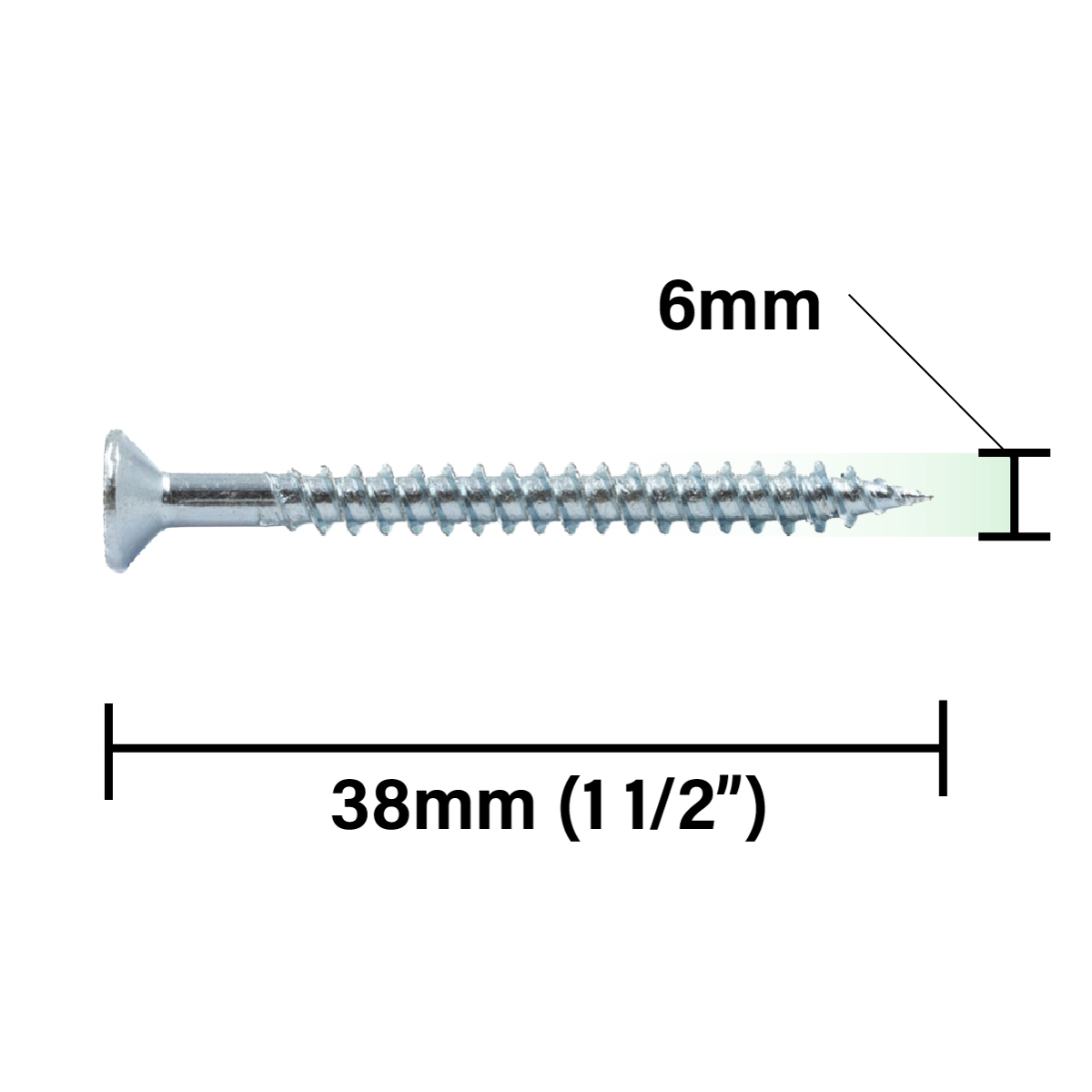 Rikä TWSR010 Woodscrew Twin-Thread CSK BZP 6 x 1 1/2in 200pk